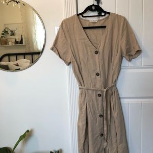 •Linen Midi Dress•